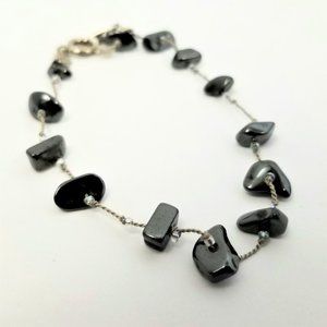 Simple Black Pebble Bracelet